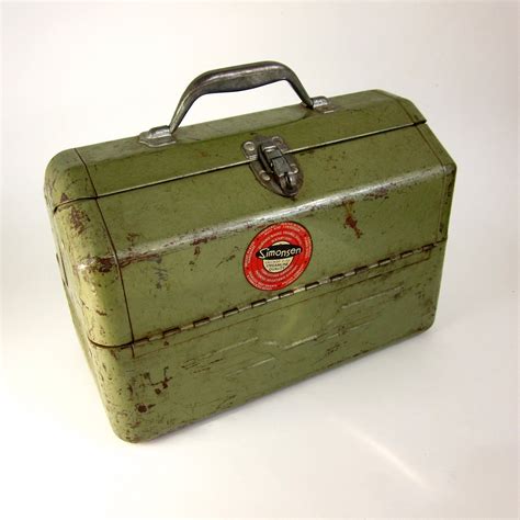 vintage green metal tackle box|old tackle boxes for sale.